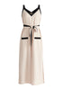 Paisie Contrast Colour Jumpsuit in Cream and Black Cut Out